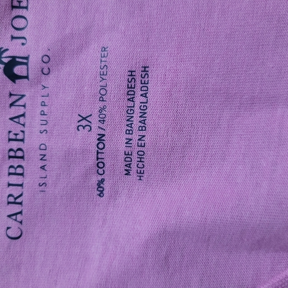NWT Caribbean Joe 3x pink pineapple print shirt - Picture 2 of 8